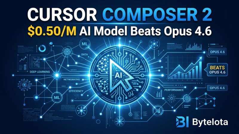 Featured image for Cursor Composer 2: $0.50/M AI Model Beats Opus 4.6