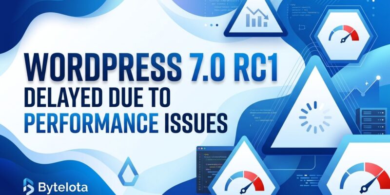 Featured image for WordPress 7.0 RC1 Delayed Due to Performance Issues