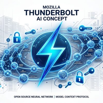 Mozilla Thunderbolt open-source AI client concept with thunderbolt symbol and enterprise architecture