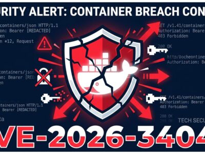 Docker CVE-2026-34040 security vulnerability illustration