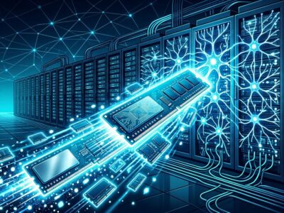 Memory chips and AI data center illustration showing RAM shortage crisis