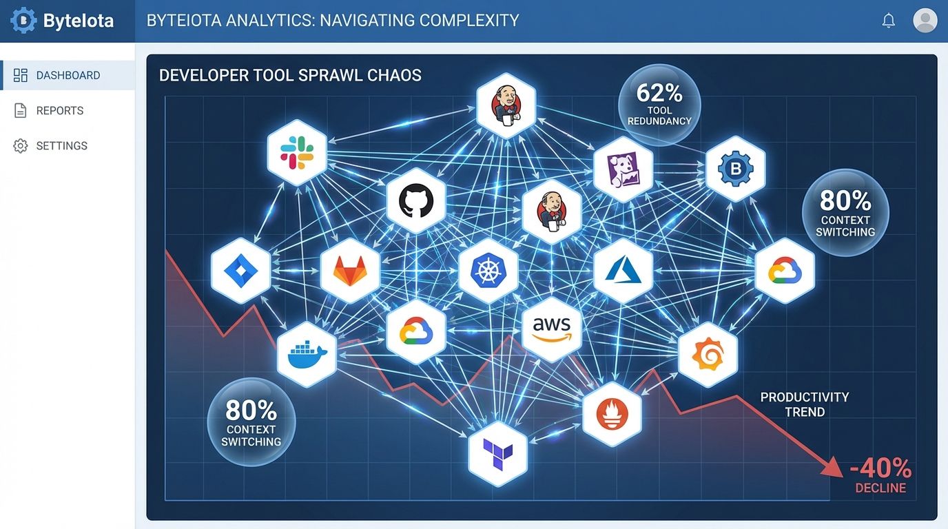 Developer Tool Sprawl: 14-Tool Chaos Costs 40% Productivity | byteiota