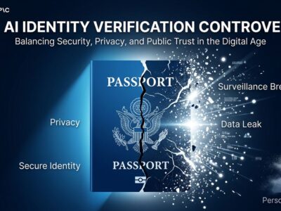 Split passport icon showing Anthropic Claude privacy breach from government ID verification requirement