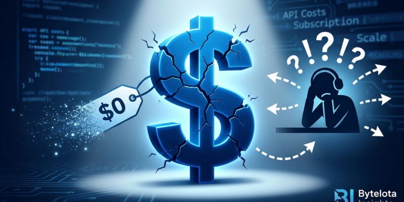 Conceptual visualization of AI coding tools pricing crisis