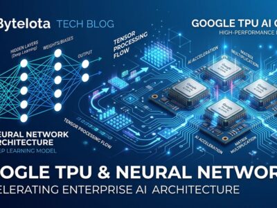 Google eighth-generation TPU chips with neural network visualization