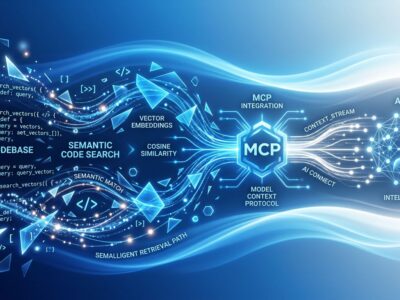 Abstract visualization of semantic code search and MCP protocol integration