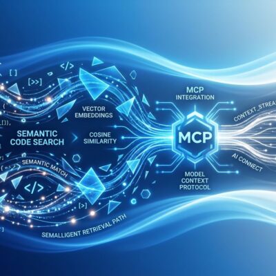 Abstract visualization of semantic code search and MCP protocol integration