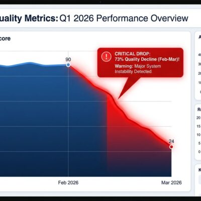 Claude Code quality metrics showing 73% decline
