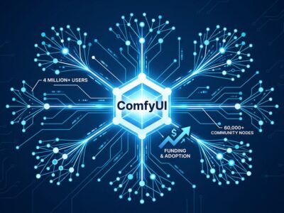 ComfyUI funding visualization showing network of users and community nodes