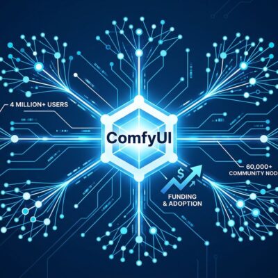 ComfyUI funding visualization showing network of users and community nodes