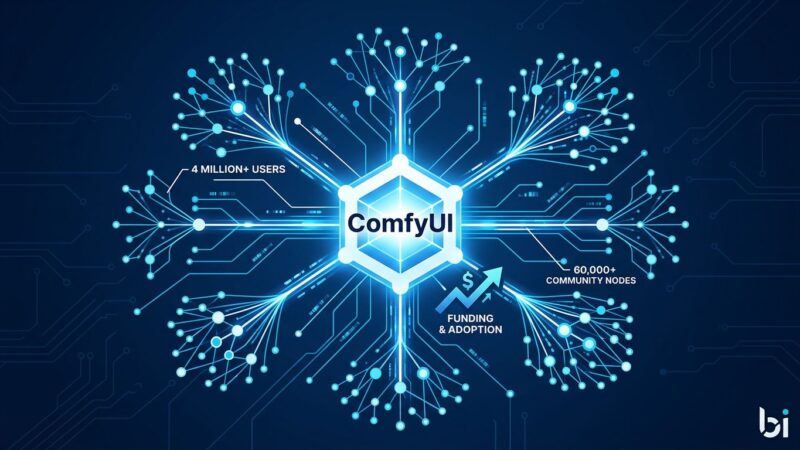 ComfyUI funding visualization showing network of users and community nodes