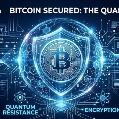 Bitcoin quantum computing threat visualization with quantum-resistant shield