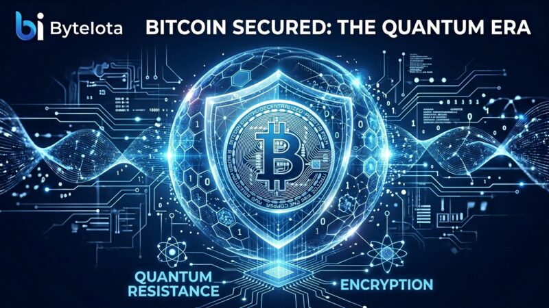 Bitcoin quantum computing threat visualization with quantum-resistant shield