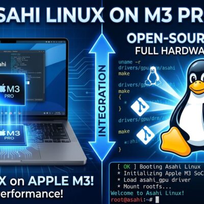 Asahi Linux on Apple Silicon M3 MacBook illustration