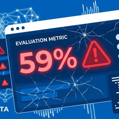 Broken benchmark dashboard showing 59% flawed tests