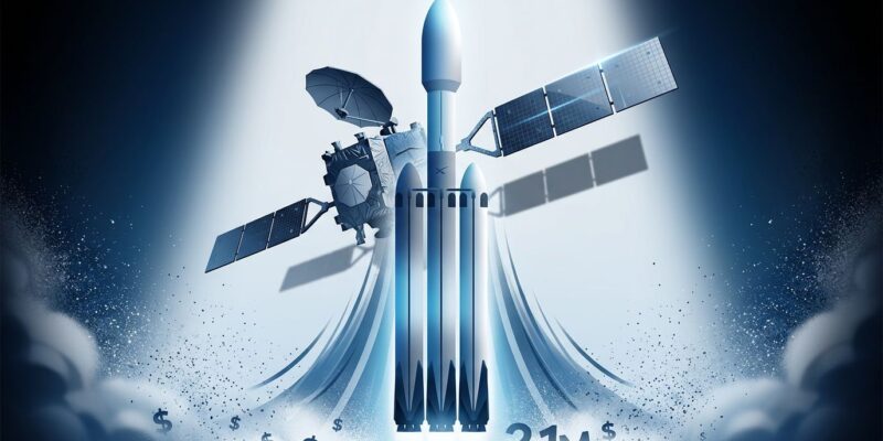 SpaceX Falcon Heavy launching ViaSat-3 F3 satellite with deployable antenna