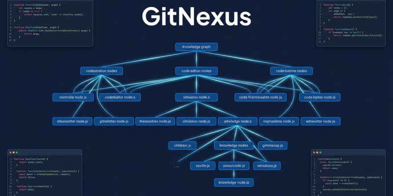 Knowledge graph visualization showing interconnected code nodes