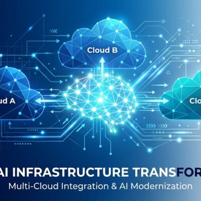 Abstract visualization of cloud AI infrastructure showing OpenAI breaking free from Microsoft exclusivity to join AWS Bedrock multi-cloud ecosystem