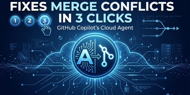 Featured image for GitHub Copilot Fixes Merge Conflicts in 3 Clicks: Cloud Agent Live