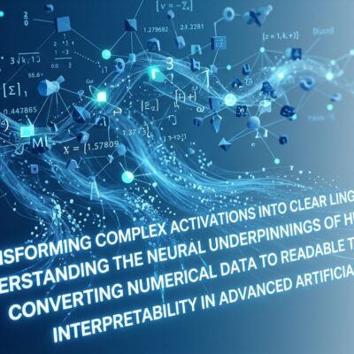Abstract visualization of AI model activations transforming into human-readable text, representing Anthropic's Natural Language Autoencoders breakthrough