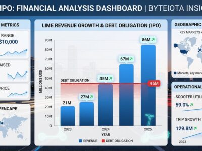 Data visualization showing Lime's 86M revenue growth contrasted with 45M debt crisis for IPO filing