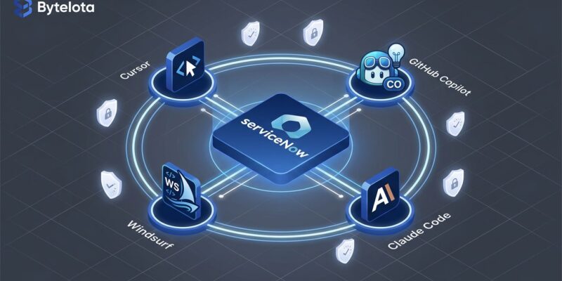 ServiceNow Build Agent integrating with Cursor, GitHub Copilot, Windsurf, and Claude Code for governed AI development