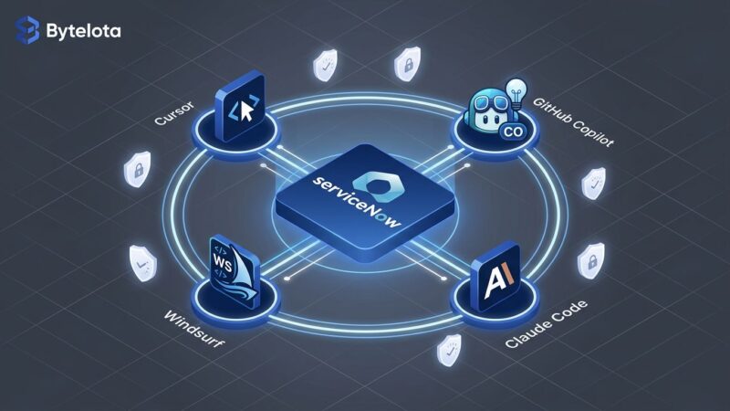 ServiceNow Build Agent integrating with Cursor, GitHub Copilot, Windsurf, and Claude Code for governed AI development