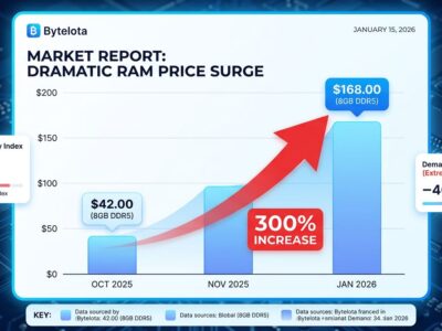 Data visualization showing RAM price surge from 00 to 00, representing 300% increase in DDR5 memory costs