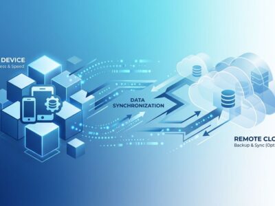 Local-first software architecture diagram showing device-to-cloud data flow