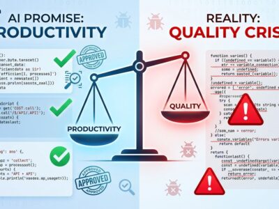 AI coding assistant quality issues visualization showing code quality metrics and technical debt trends in 2026