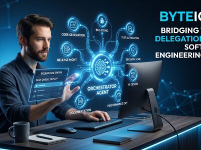 Developer orchestrating AI agents showing the delegation gap in agentic coding 2026