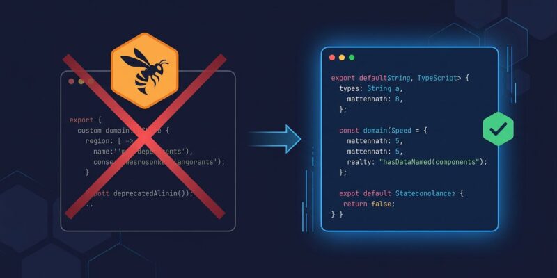 Wasp framework dropping its custom DSL language for TypeScript - code transformation illustration