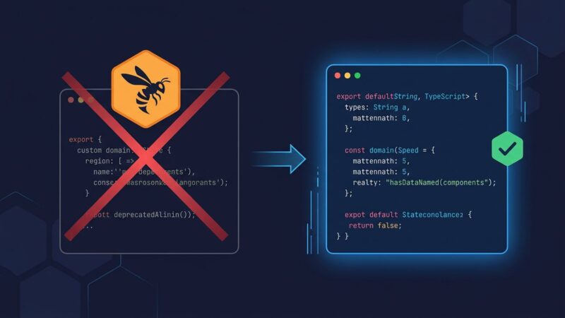 Wasp framework dropping its custom DSL language for TypeScript - code transformation illustration