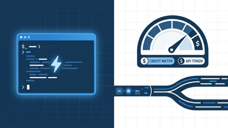 Split-screen showing Claude interactive usage on left and metered Agent SDK credit pool on right