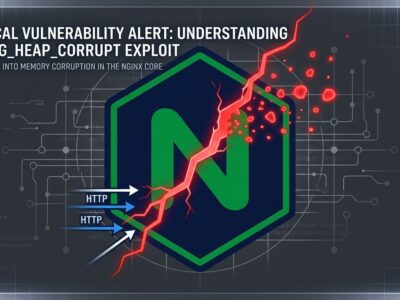 nginx Rift CVE-2026-42945 — cracked nginx logo representing the critical heap buffer overflow vulnerability enabling unauthenticated RCE