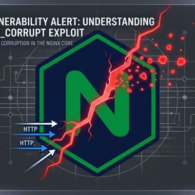 nginx Rift CVE-2026-42945 — cracked nginx logo representing the critical heap buffer overflow vulnerability enabling unauthenticated RCE