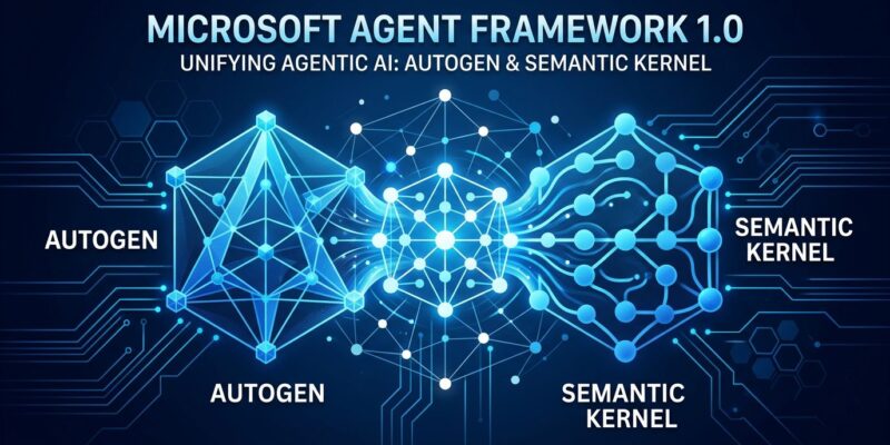 Microsoft Agent Framework 1.0 merging AutoGen and Semantic Kernel into a unified multi-agent SDK