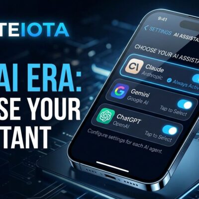 iPhone showing iOS 27 AI Extensions settings screen with Claude, Gemini and ChatGPT as selectable options