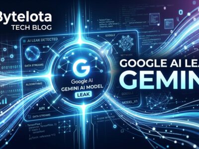 Gemini 3.2 Flash AI model interface glowing blue and white abstract visualization with Google AI leak concept and data streams