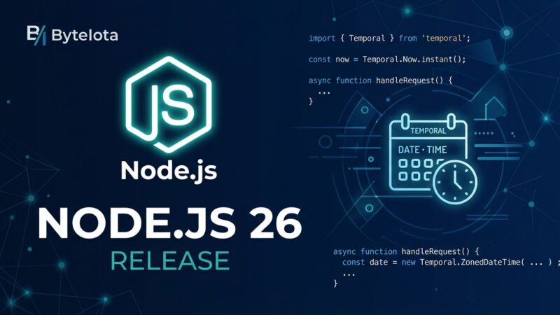 Node.js 26 release featuring Temporal API and breaking changes for developers