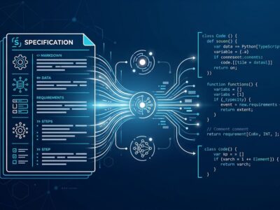 GitHub Spec Kit spec-driven development workflow showing specification flowing into AI agent code generation