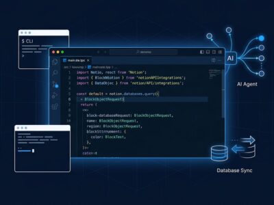 Notion Developer Platform showing Workers TypeScript runtime and External Agents API connecting Claude Code, Cursor, and Codex to workspace