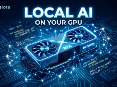 GPU card with glowing circuit board patterns representing Qwen3-Coder-Next local AI coding agent deployment