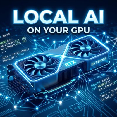 GPU card with glowing circuit board patterns representing Qwen3-Coder-Next local AI coding agent deployment
