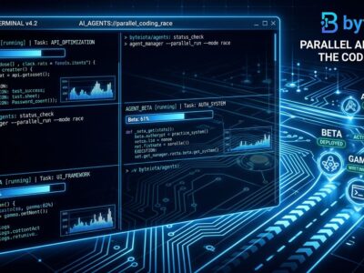 Grok Build terminal CLI coding agent interface showing parallel AI agents competing on code