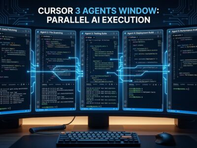 Cursor 3 Agents Window showing multiple AI agents running in parallel across isolated Git worktrees