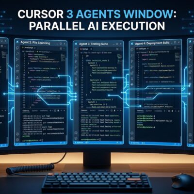 Cursor 3 Agents Window showing multiple AI agents running in parallel across isolated Git worktrees