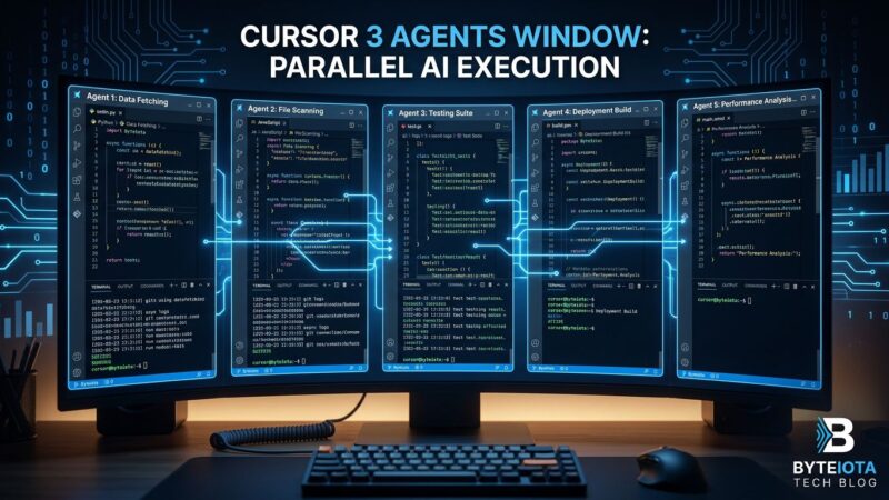 Cursor 3 Agents Window showing multiple AI agents running in parallel across isolated Git worktrees