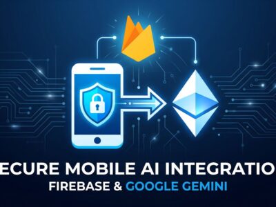 Firebase AI Logic SDK security proxy diagram connecting mobile apps to Gemini API at Google I/O 2026