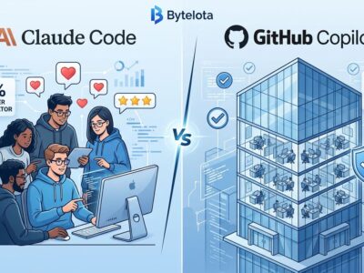 Split-screen comparison showing developer satisfaction vs enterprise adoption